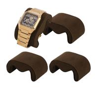 PH PandaHall 4pcs Coussins de Montre 7.3x4.7x3.5cm Coussin de Présentation de Bracelet en Velours 21cm Coussin de Présentation de Montre en Forme de M pour Bracelet de Montre, Brun