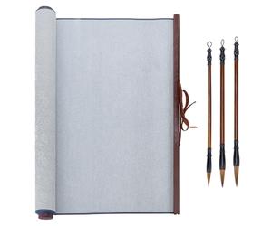 PH PandaHall 4pcs Kit de Tissu de Calligraphie Réutilisable Chiffon à Eau Magique Sans Encre 86.5x40cm Pinceaux Calligraphie Chinoise Traditionnelle pour Pratique Débutant Professionnel Nouvel An Gris