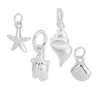 PH PandaHall 4pcs Pendentifs en Argent Sterling 925 Breloques Océan Breloques Créatures Étoiles de Mer Pendentifs en Métal Animaux Marins avec Anneaux de Jonction pour Fabrication de Bijoux Collier