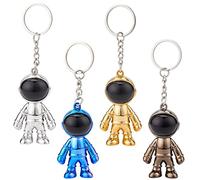 PH PandaHall 4pcs Porte-clés astronaute de l'espace Porte-clés Robot Charmes de sac à dos NASA Space Keyring Spacemen Porte-clés de voiture pour sac à main Porte-clés de bureau