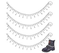 PH PandaHall 4pcs Strass Chaînes de Chaussures Bijoux Breloques Chaînes Paillettes Sangle de Bottes Gland Bling Chaîne de Chaussures Alliage Décoration pour Femmes Décor Sac Vêtements Platine