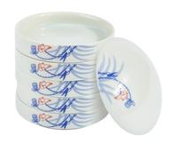 PH PandaHall 5 Couches Palette Aquarelle Céramique Ensemble Plateau Mélange Peinture Palette Peinture Empilable Plateau Pigment Porcelaine Plats Ronds Sauce pour Artiste Gouache Encre Calligraphie