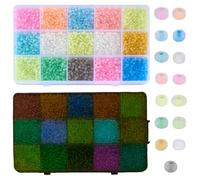 PH PandaHall 5000pcs Perles Phosphorescentes en Verre 15 couleurs 3mm Perles de Rocaille en Verre Lumineuses Perle de UV Entretoises Givrées Rondes pour la Fabrication de Bijoux Bracelets D'Amitié