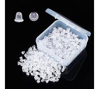 PH PandaHall 500pcs 4x3.5mm Fermoir Boucles D'oreilles Transparent Attache Bouchons Embout Boucle D'oreille Earring Backs Poussoirs Embouts en Plastique Transparent pour Boucles D'Oreilles