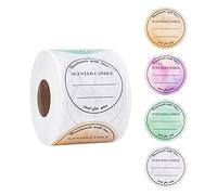 PH PandaHall 500PCS Autocollants d'étiquette de bougie, 5cm Étiquettes étanches pour bougies parfumées Autocollants pour pots de bougies faits à la main Étiquettes autocollantes pour bougies