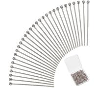 PH PandaHall 500pcs Goupilles à tête sphérique, Épingles à Bijoux en Acier Inoxydable Tête 30mm Broches Pliables de 0,7 mm pour la Fabrication de Bijoux, Collier Bracelet Boucle d'oreille, Boule 2 mm