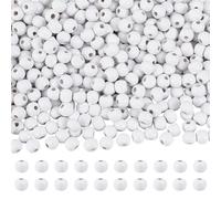 PH PandaHall 500pcs Perle Bois Blanche 10mm Grosse Perles Rondes Blanche Perle pour Bracelet Macramé Perles Rondes en Bois pour Colliers, Bijoux, bouquet de fleurss, Porte Clés, Bracelet