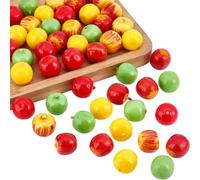 PH PandaHall 50pcs 5 Styles Mini Apple Artificielle Perles de Pomme Pommes Artificielles Mignonnes Fruits Décoratifs pour Accessoires de Photographie de Cuisine Modèle Décoration de Fête 2cm