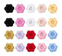 PH PandaHall 50pcs applique Florale au Crochet 4.5cm Fleurs Tricotées | 10 couleurs Applique Florale au Crochet à 3D Écussons Floraux en Coton pour Loisirs Créatifs Vêtements Bandeaux Cheveux