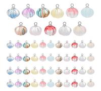 PH PandaHall 50pcs Breloques Citrouille pour Bijoux Breloques Pendantes en Verre Pendentifs en Cristal 12x11mm Citrouille Transparents Colorés pour Bracelets Colliers et Boucles D'Oreilles