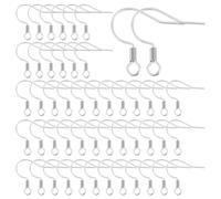 PH PandaHall 50pcs crochets de boucle d'oreille en acier inoxydable Boucles d'oreilles Composants accessoires de boucle d'oreille fermoirs de boucle d'oreille, 18x18 mm