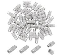 PH PandaHall - 50pcs Fermoirs à Vis en Laiton Colonne Turnbuckles Pour la Fabrication de Bijoux, Platine, 12x4mm, trou: 1mm