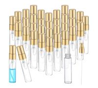 PH PandaHall 50pcs Mini Flacon Vaporisateur de 5 ml Échantillon Vide Flacon de Parfum en Verre Transparent Vaporisateur à Brume Fine Rechargeable pour Échantillon Parfum Maquillage Voyage Nettoyage