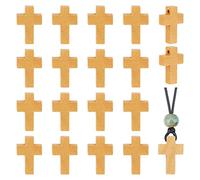 PH PandaHall 50PCS Pendentifs Croix en Bois pour Pâques, Perles Croix pour Bracelets Cross Jewelry de Prière Rétro Croix en Bois pour Communion pour Pentecôte, Bijoux Collier, Pendentifs, Trou 2mm