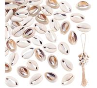 PH PandaHall 50pcs Perle Cheveux Cauris Coquillage Decoration, Naturels Perles Coquillages pour Bracelet Perles Coquillage pour Bijoux Bracelet Collier, sculpture, 18~20mm