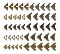 PH PandaHall 50pcs Protections d'angle 10 Styles Fer Bord de Meuble Ornés Gravés Gardes d'angle pour Boîte à Bijoux Boîtier en Bois Meuble Armoire Protection Décorative, Bronze Antique