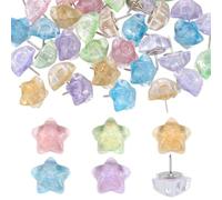 PH PandaHall 50pcs Punaise Étoile 5 Couleurs Punaisons Étoile Punaises Décoratives Mignonnes pour Tableau en Liège Photo Mur Carte Tableau D'Affichage Calendrier Décoration de Bureau Ou de Maison