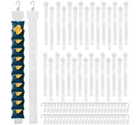 PH PandaHall 50pcs Station Bandes de Marchandise avec 12 points de Suspension Bandes D'Affichage avec 50pcs crochets 54cm Présentoir à Pinces Affichage au Détail pour Magasin de Détail