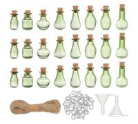 PH PandaHall 55PCS Mini Bouteilles en Verre avec Bouchons en Liège Bouteilles Décoratives avec Vis en Fer Œillet Chevilles Entonnoir en Plastique Trémie Cordon pour Artisanat Faveurs de Fête Mariage