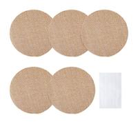 PH PandaHall 5pcs Abat-Jour en Lin 90mm Plat Rond Caches Abat-Jour Lin Couvre Lampe Diffuseur Lumière avec 50 Autocollants pour Salon Chambre Salle de Jeux Studio Bureau, Couleur Burlywood