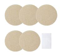 PH PandaHall 5pcs Abat-Jour en Lin 90mm Plat Rond Caches Drap D'Ombrage en Lin Couvre Lampe Diffuseur Lumière avec 50 Autocollants pour Salon Chambre Salle de Jeux Studio Bureau, Couleur Mocassin