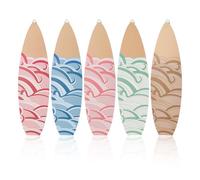 PH PandaHall 5pcs Décoration Murale en Bois Planche de Surf 30x8.4cm Décoration Vague Thème Plage Art Côtier Tableau à Suspendre avec Crochet pour Chambre Salle de Bain Salon Salle de Jeux Fête Décor