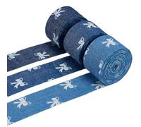 PH PandaHall 6.8m 3 couleurs Ruban Nœud Papillon Bleu 25mm Ruban Style Denim en Polyester pour Bouquets de Mariage Décoration de Cheveux Couture Vêtements Emballage Cadeau