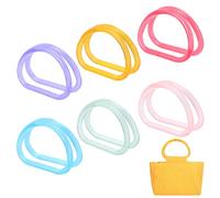 PH PandaHall 6 couleurs Anses de Sac en Forme de D 12pcs Anses de Sacs à Main de Rechange Poignées de Sac Décoratives en Plastique pour Sacs de Plage Faits Main Macramé Marché Saint Valentin 9x12cm
