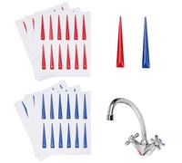 PH PandaHall 6 feuilles Autocollants de Robinet 72 Indicateurs D'Eau Chaude et Froide Panneaux en Résine Bleus et Rouges Étiquettes Autocollantes pour Salle de Bain Cuisine Hôtel École Restaurant