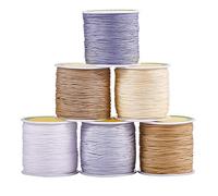 PH PandaHall 6 Rouleaux Fil de Nylon Tressé en 6 Couleurs - Cordon pour Bijoux DIY Artisanal Craft, 0.8mm, Environ 100 Yards/Rouleau