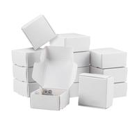 PH PandaHall 60 pièces Boîte Cadeau Blanche Mini Boîtes en Carton avec Couvercle Petites Boîtes Carrées pour Emballage Cadeau Mariage Anniversaire Faveurs Petite Entreprise, 4x4x2 cm/1.6x1.6x0.8 pouce