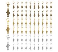 PH PandaHall 60 Pièces de Charmes de Poisson à Thème Océanique Charme de Carnet Vintage Minuscule avec Fermoir à Homard en Métal pour l Artisanat Artisanat de Bracelets et Colliers Bricolage 3.4 cm