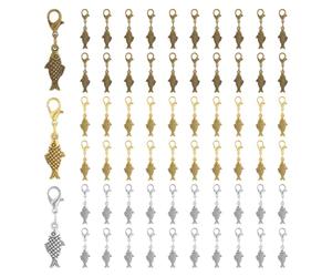 PH PandaHall 60 Pièces de Charmes de Poisson à Thème Océanique Charme de Carnet Vintage Minuscule avec Fermoir à Homard en Métal Clip Sur Charmes pour l Artisanat Artisanat de Bracelets et 3.4 cm