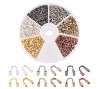 PH PandaHall 600pcs 6 couleurs Fil de Laiton Protecteur de Câble en Forme de U Boucles de Protection de Fil pour Bracelet Fabrication de Bijoux Bricolage Artisanat 5x4x1mm Trou: 0.7mm