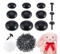 PH PandaHall 600pcs Nez de Sécurité Ovale 3 tailles Nez de Sécurité Noirs pour Amigurumi en Résine avec Rondelle pour Animaux en Peluche Marionnettes Ours au Crochet Disponibles, Surface Mate
