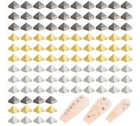 PH PandaHall 600pcs Rivets pour Nail Art Clous à Pointes Carrés 3 Couleurs Métal Rivet Punk Nail Charms Mini Nail Art Autocollants pour Nail Art Artisanat 1.5/2mm
