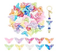 PH PandaHall 60pcs 10 couleurs Perles Focales pour Stylos Perles D'Espacement D'Aile de Cœur pour Bijoux Perles Acrylique Perles pour la Décoration de Fête à la Maison 20x30mm, 2.8mm trou