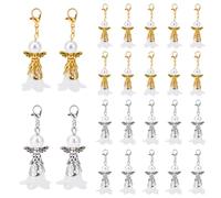 PH PandaHall 60pcs 2 Couleurs porte Clés Ailes D'Ange Bicolores 5cm Breloques Gardiennes D'Ange Cadeaux Chrétiens Porte Bonheur Pendentif de Sac à Main pour Femmes