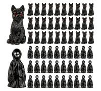 PH PandaHall 60pcs 2 Styles Mini Halloween Figurines en Résine, Noire Décoration de Chat Fantôme pour Les Sachets Cadeaux d'halloween Décoration de Jardin Maison