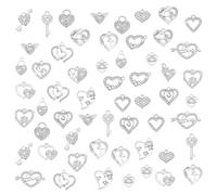 PH PandaHall 60pcs 20 styles Saint-Valentin Breloques en Forme de Cœur en Strass Pendentifs Cœur Doux Breloques en Cristal pour Bricolage Bracelet Collier Boucle D'Oreille Bijoux Porte-Clés