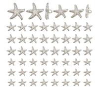 PH PandaHall 60PCS Boutons Patte Étoile de Mer Coquille 2 Tailles Platine Bouton Forme Étoile de Mer 18mm/19.5mm Bouton Océan Coquillages Métal pour Couture Bijoux Vêtements Chemises Vestes DIY