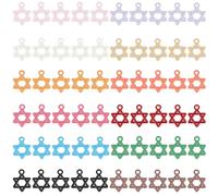 PH PandaHall 60pcs Étoiles de David pour Bijoux, 12 Couleurs Petites Étoiles Juives Pendentifs Étoile à Six Branches Thème Bible pour Création de Bijoux DIY Kits Artisanat