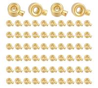 PH PandaHall 60pcs perle D'Arrêt Plaquées Or 18 Carat Perles à Écraser en Laiton et Métal pour Bijoux Bracelets Colliers 4x3mm