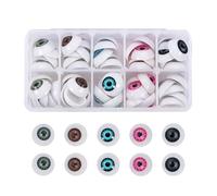 PH PandaHall 60pcs Yeux de Securite Yeux Crochet Yeux de Poupée, 5 Couleurs 20mm Globes Oculaires en Plastique Yeux d'ours Poupée Demi-ronde Yeux pour Peluche Les Yeux d'Halloween Yeux Props Ours