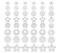 PH PandaHall 64pcs 8 styles Embouts de Perles en Forme de Fleur Plaqués Argent Sterling 925, Embouts en Laiton Perles Intercalaires Fleur pour Bracelets Colliers Boucles D'Oreilles Bijoux