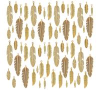 PH PandaHall 64pcs Pendentifs Breloques en Alliage de Plumes 8 Styles Pendentifs en Métal Antiques en Forme D'Aile Dorée pour Bricolage Porte-Clés Chaîne de Pull Bracelets de Fabrication de Bijoux