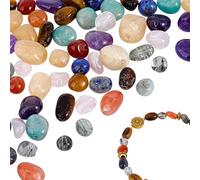 PH Pandahall 64pcs Perles en Pierre Naturelle 8 Styles Perles de Cristal Irrégulières 5~10mm Perles en Vrac Pépites de Pierre Polies Perles Méditation pour la Fabrication de Bijoux