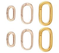 PH PandaHall 6pcs 3 Styles Porte-Clés Printemps, Fermoirs à Clés en Laon Mousqueton Ovale Doré Mousqueton Crochet Déclencheur Printemps Porte-Clés Boucle Collier Rehausseur Raccourcisseur