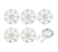 PH PandaHall 6PCS Boutons de Manchette en Perle et Strass de 21x12.5mm Boutons Clips Détachables Imitation Perle Cristaux Platine Bijoux à Clip pour Vêtements Chemisiers Chemises Ornements
