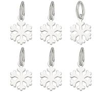 PH PandaHall 6Pcs Breloques Flocon de Neige en Argent Sterling 925, Pendentifs Flocon de Neige avec Anneaux de Saut pour Noël Saint Valentin Fabrication de Bijoux Collier Ras du Cou, 11mm